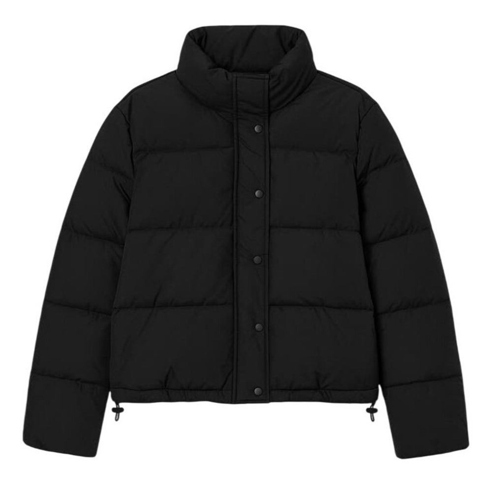 NWT Noize Amanda Short Puffer Jacket XL Black Wind Resistant Quilted Modern Cozy